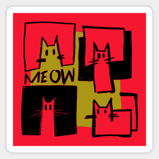 cubist cats Magnet